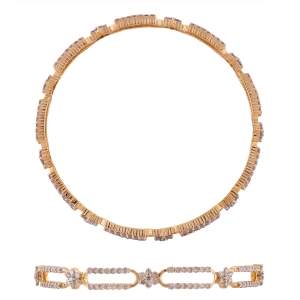 Beautifully Crafted Diamond Bangles in 18k Yellow Gold with Certified Diamonds - BR0109P